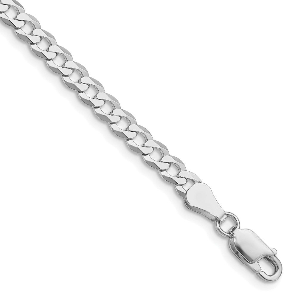 Sterling Silver Rhodium-plated 4.7mm Flat Curb Chain (QLB120R-10)