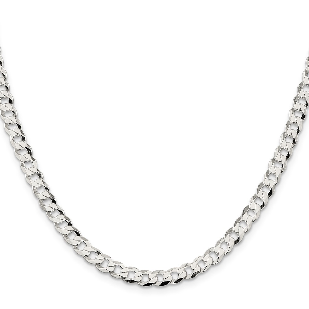 Sterling Silver 5.75mm Flat Curb Chain (QLB150-18)