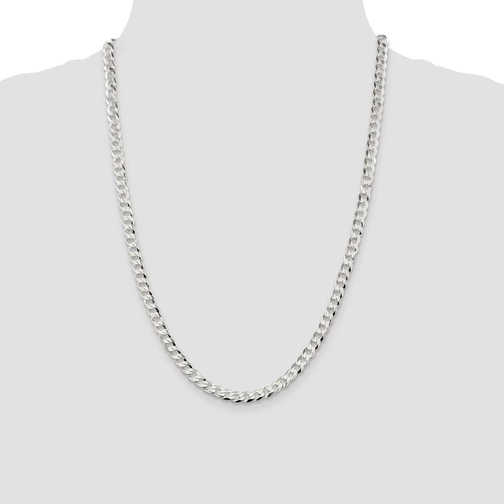 Sterling Silver 5.75mm Flat Curb Chain (QLB150-24)