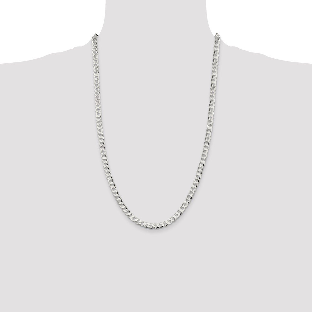 Sterling Silver 5.75mm Flat Curb Chain (QLB150-26)