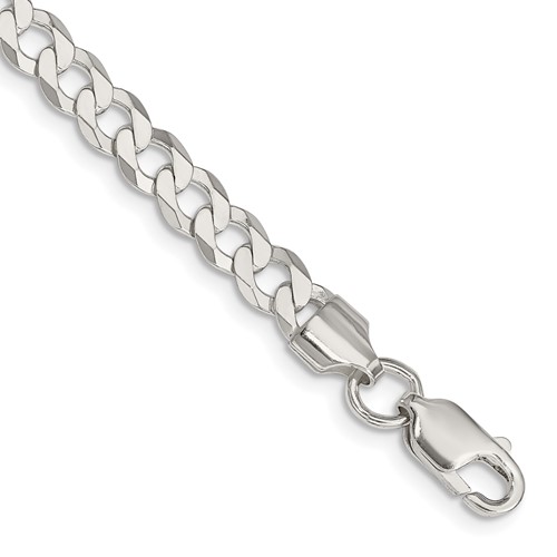 Sterling Silver 5.75mm Flat Curb Chain
