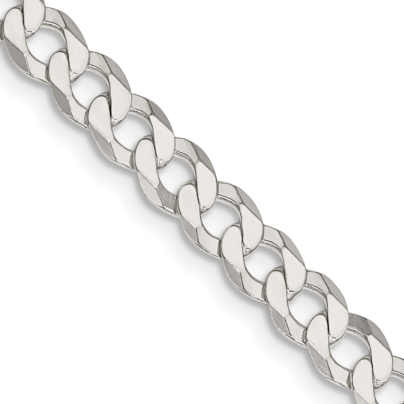 Sterling Silver 5.75mm Flat Curb Chain (QLB150-16)