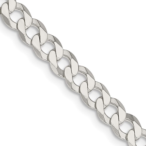 Sterling Silver 5.75mm Flat Curb Chain