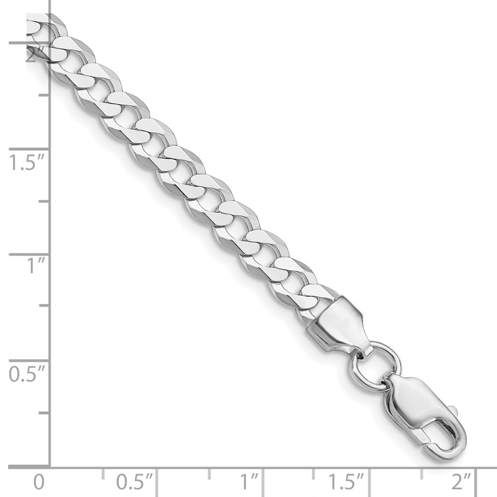 Sterling Silver Rhodium-plated 5.75mm Flat Curb Chain (QLB150R-9)