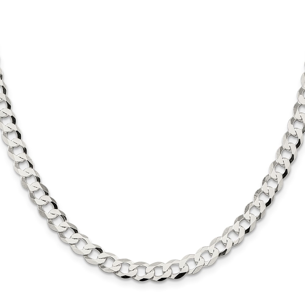 Sterling Silver 6.8mm Flat Curb Chain (QLB180-18)