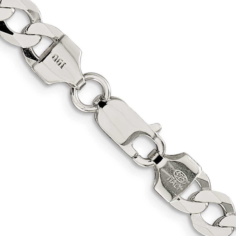 Sterling Silver 6.8mm Flat Curb Chain (QLB180-18)