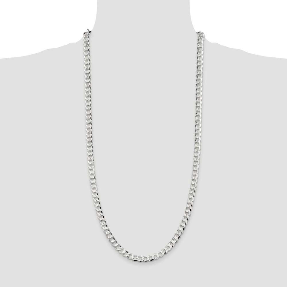 Sterling Silver 6.8mm Flat Curb Chain (QLB180-30)