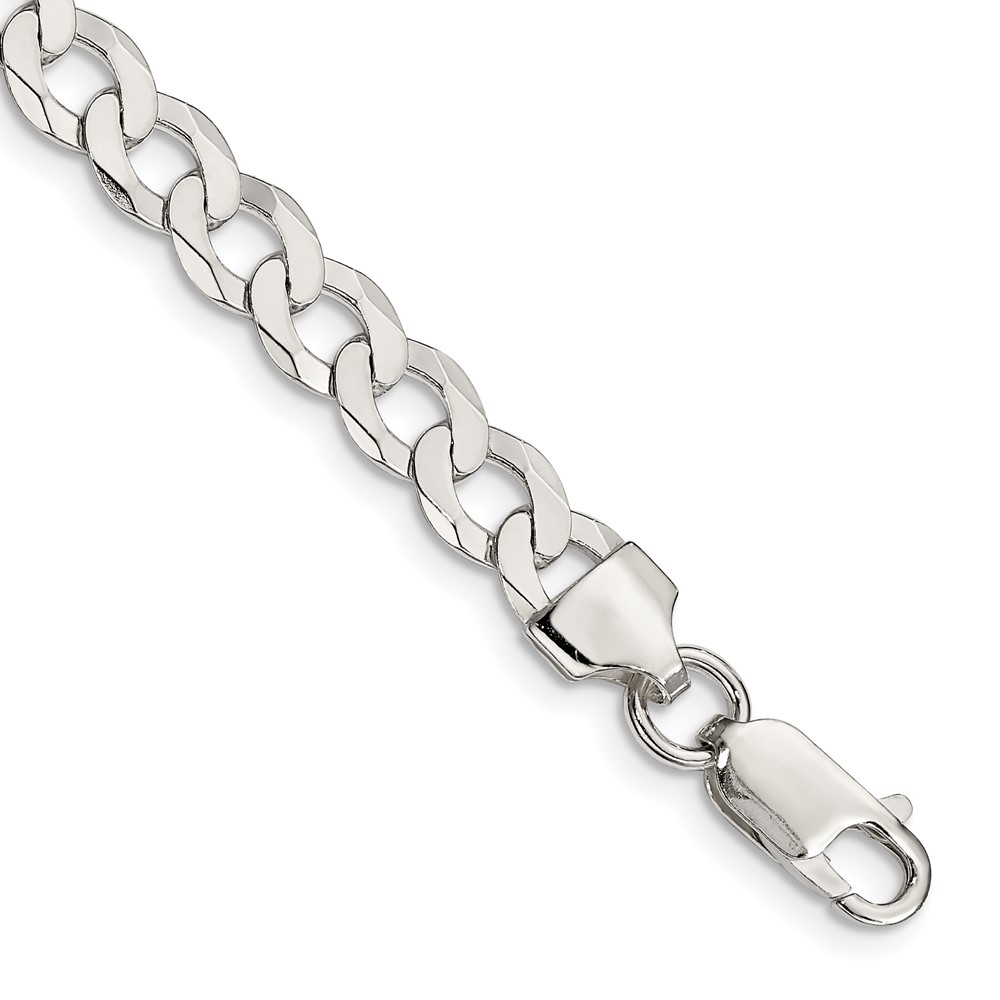 Sterling Silver 6.8mm Flat Curb Chain (QLB180-10)