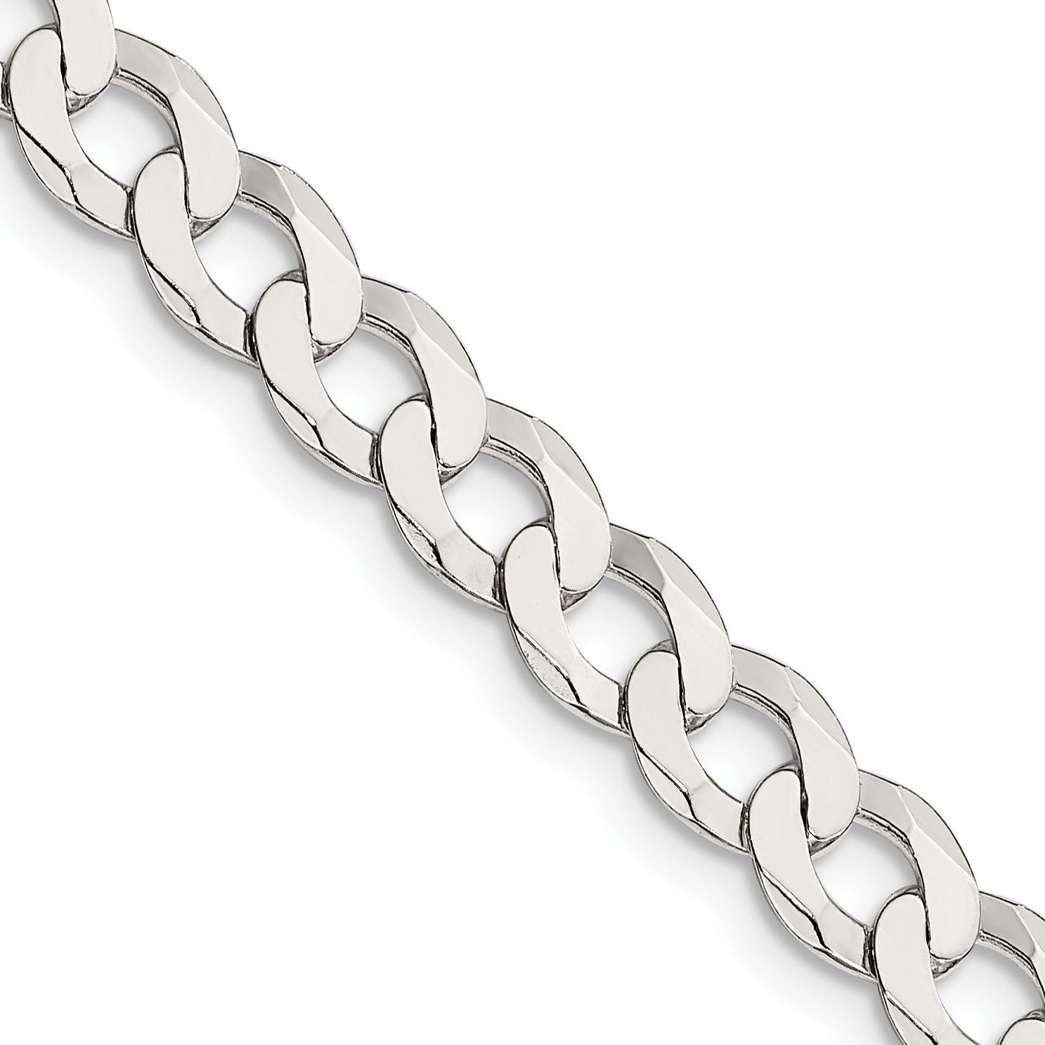 Sterling Silver 6.8mm Flat Curb Chain (QLB180-16)
