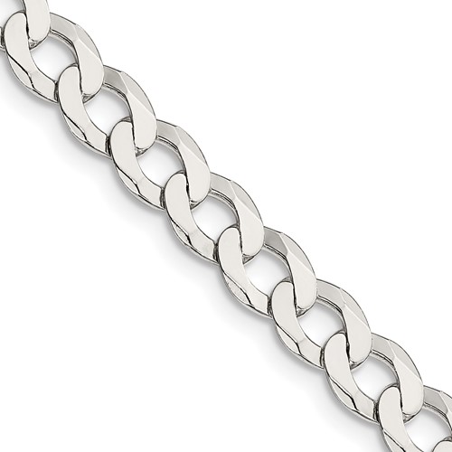 Sterling Silver 6.8mm Flat Curb Chain