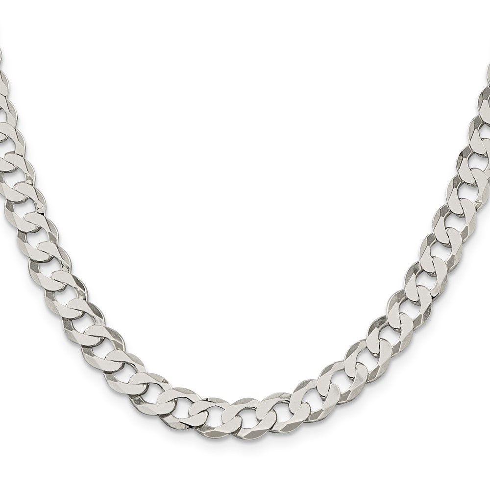 Sterling Silver 7.5mm Flat Curb Chain (QLB200-30)