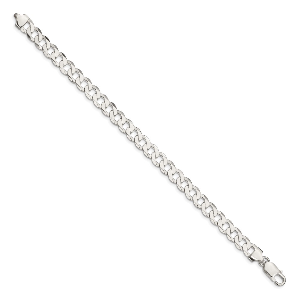 Sterling Silver 7.5mm Flat Curb Chain (QLB200-9)