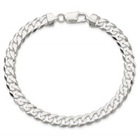 Sterling Silver 7.5mm Flat Curb Chain view 3