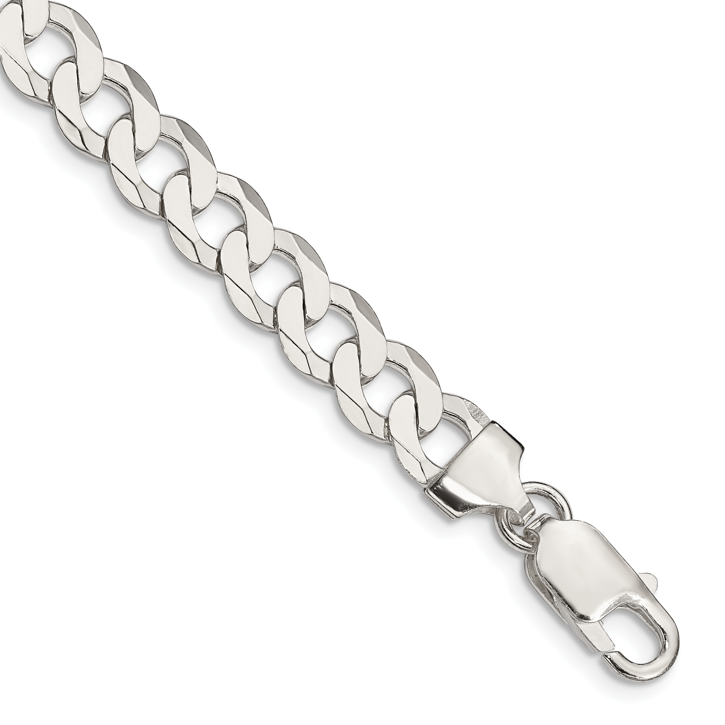 Sterling Silver 7.5mm Flat Curb Chain (QLB200-10)