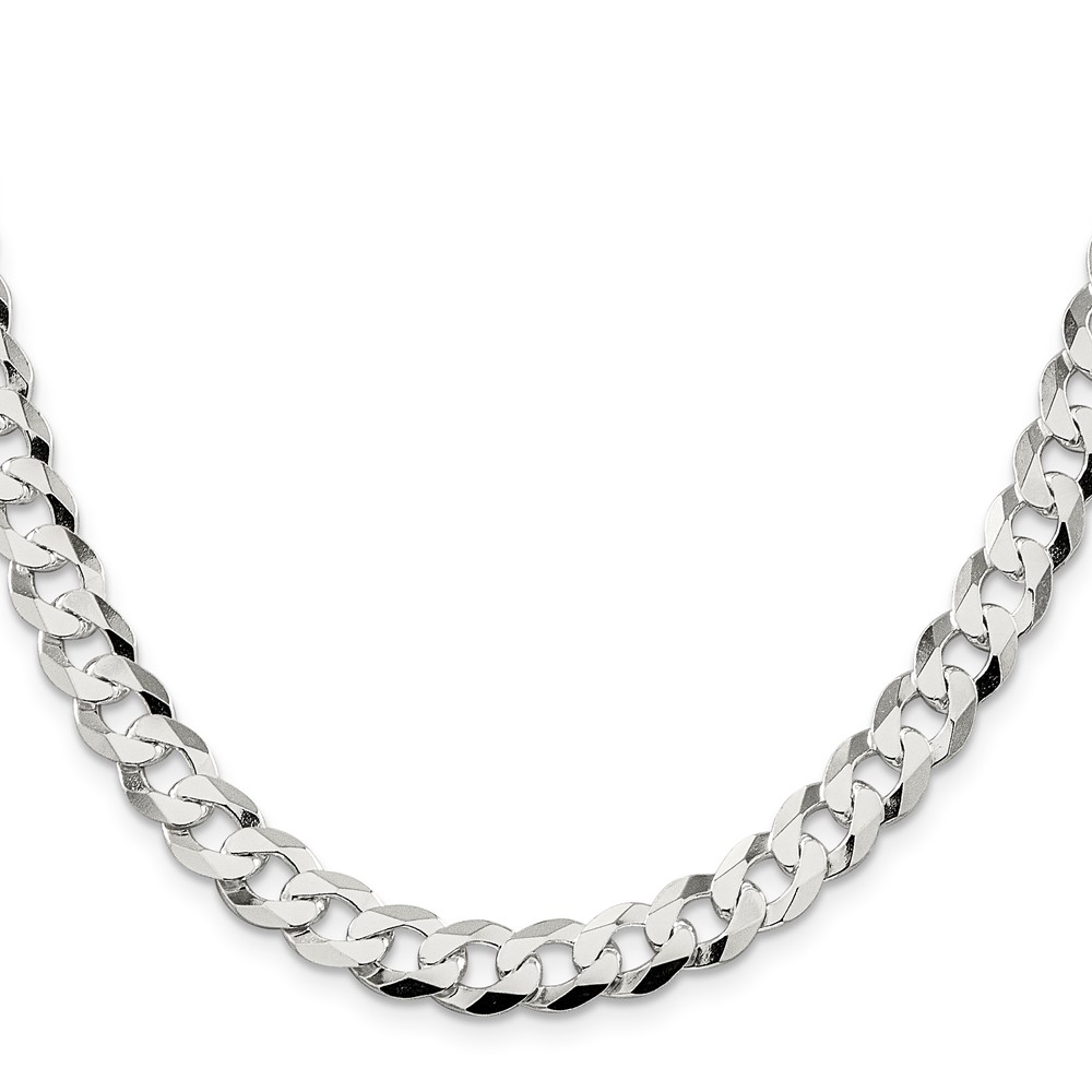 Sterling Silver 8.5mm Flat Curb Chain (QLB220-24)