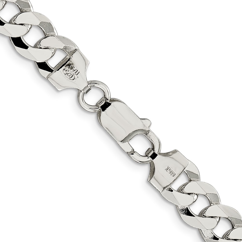 Sterling Silver 8.5mm Flat Curb Chain (QLB220-24)