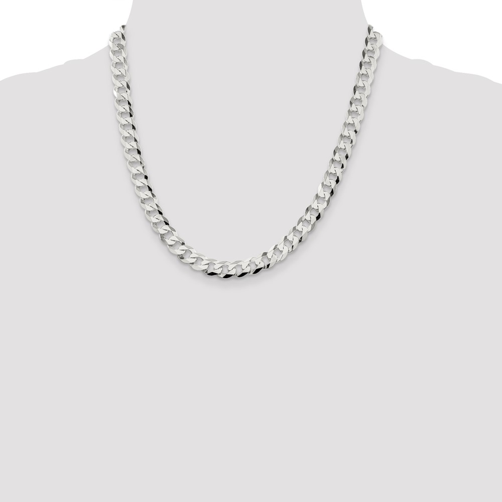 Sterling Silver 8.5mm Flat Curb Chain (QLB220-20)