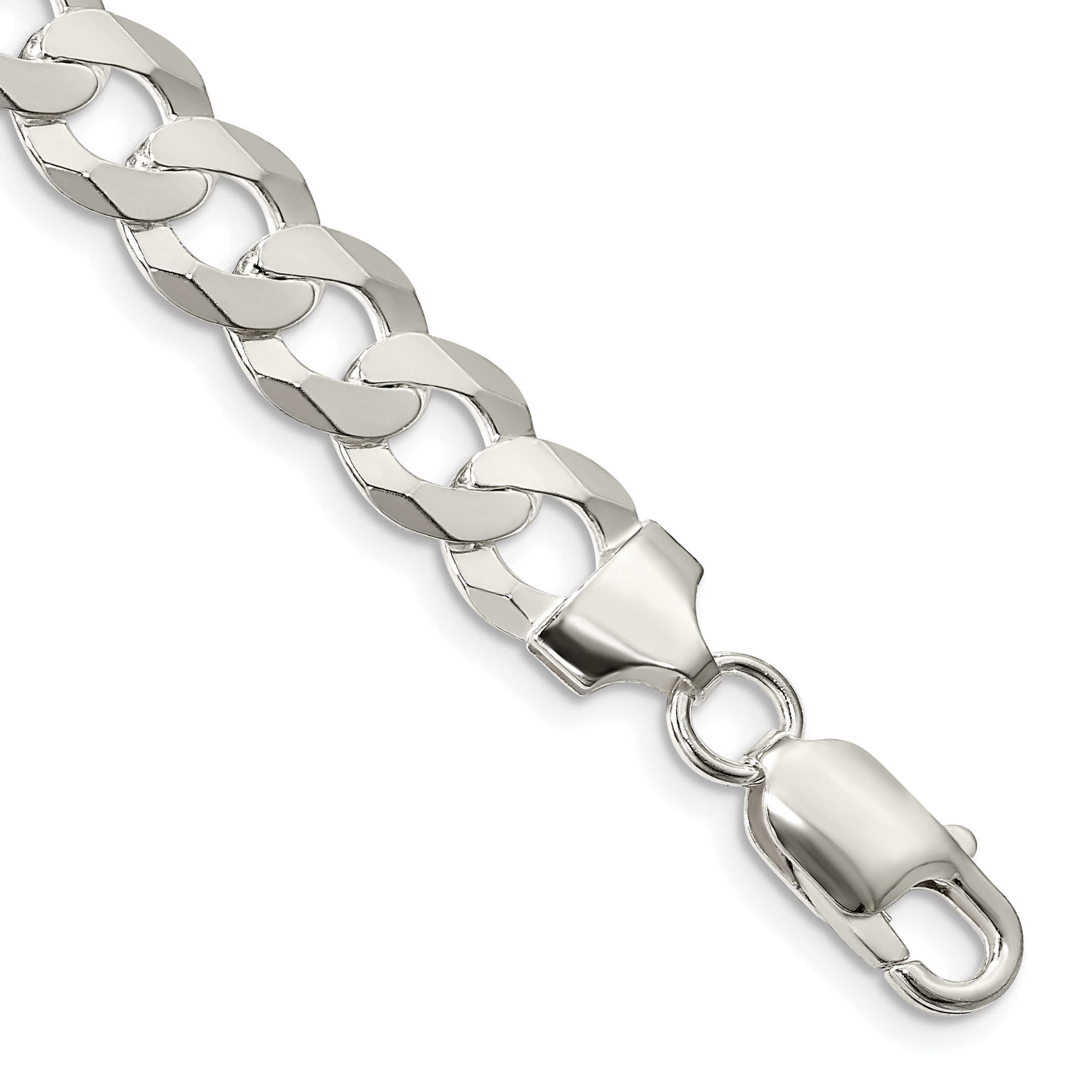 Sterling Silver 8.5mm Flat Curb Chain (QLB220-10)