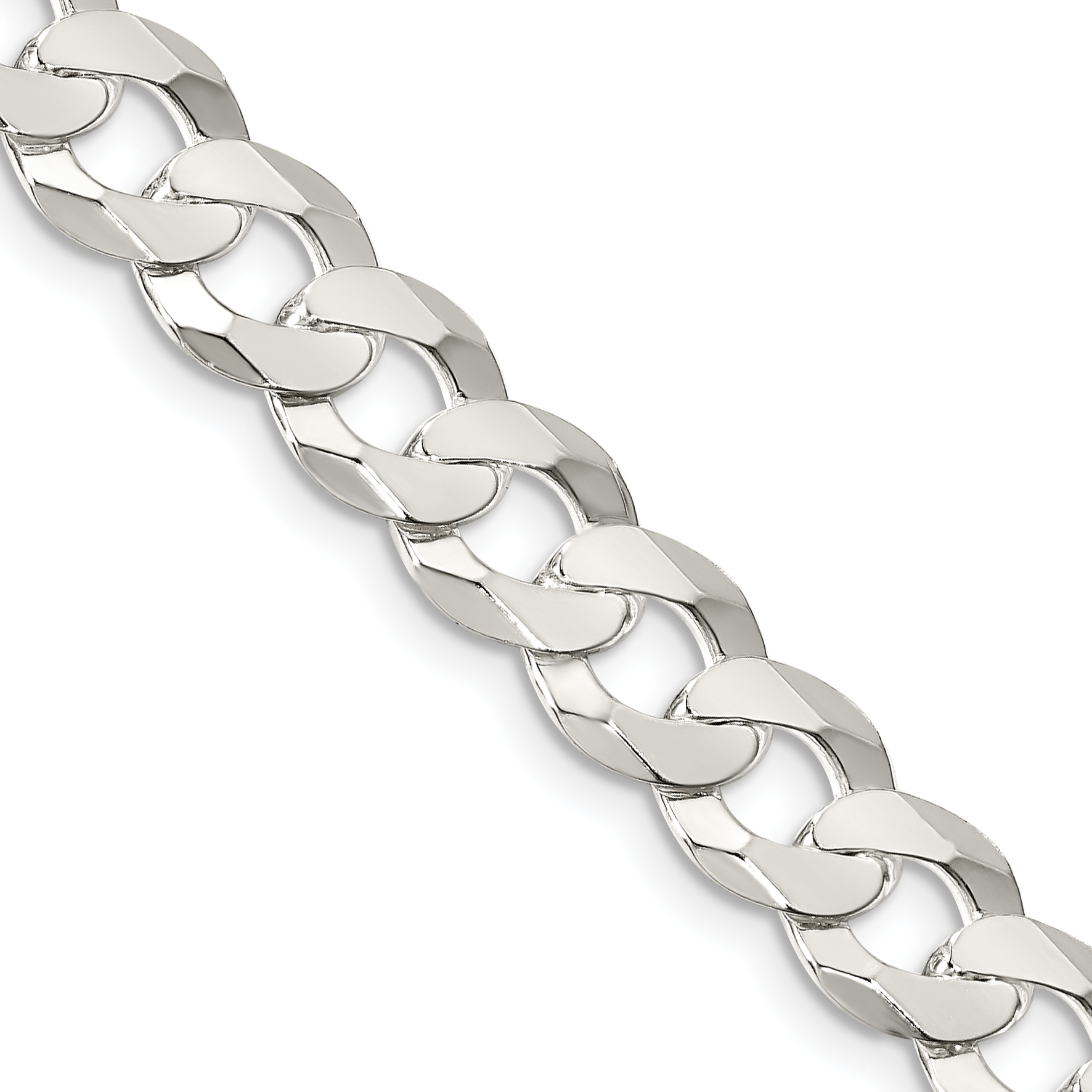 Sterling Silver 8.5mm Flat Curb Chain (QLB220-20)