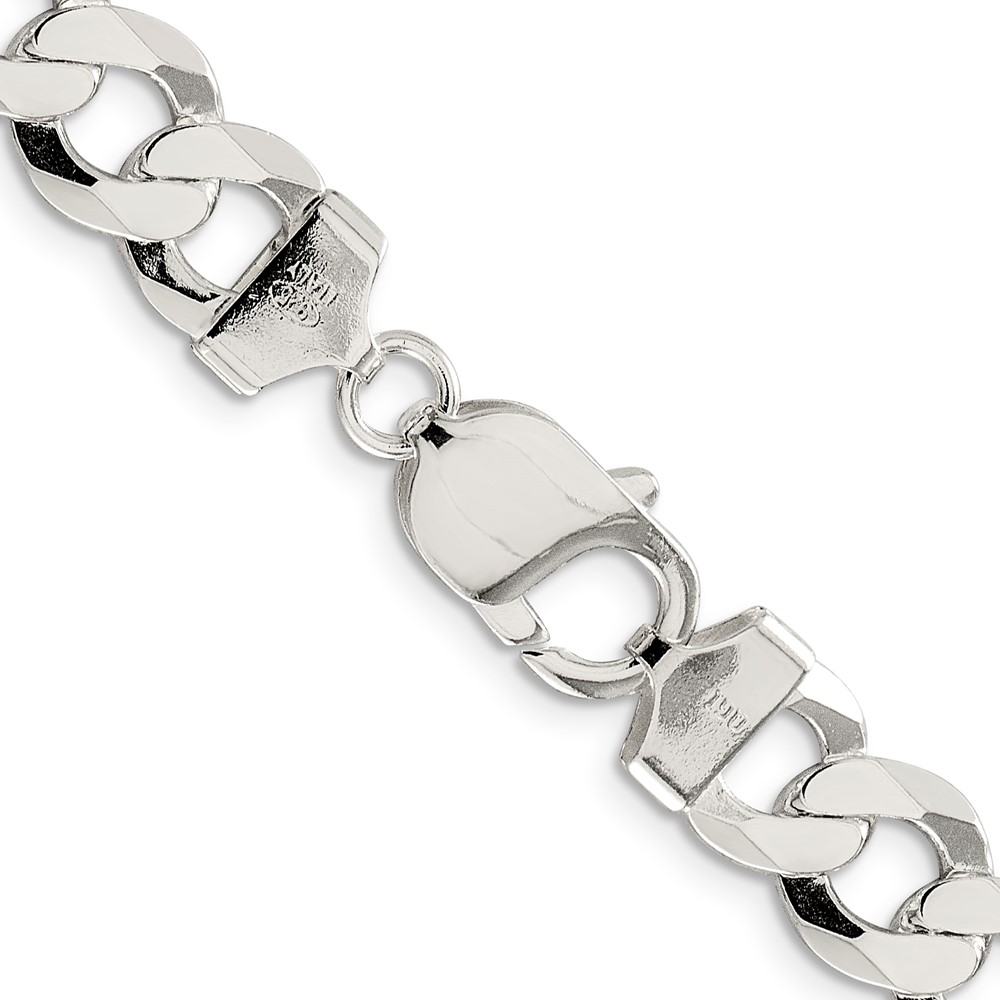 Sterling Silver 9.75mm Flat Curb Chain (QLB250-18)