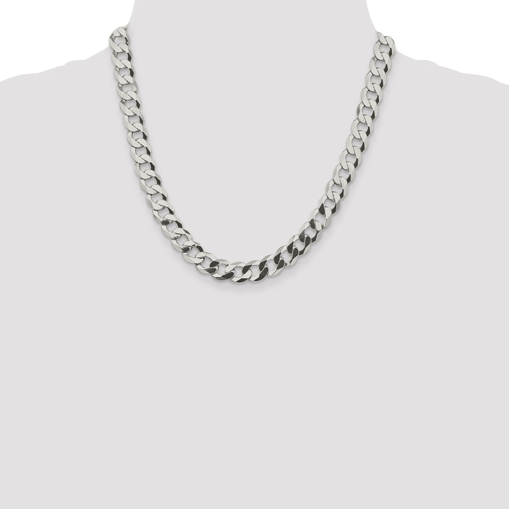 Sterling Silver 9.75mm Flat Curb Chain (QLB250-20)