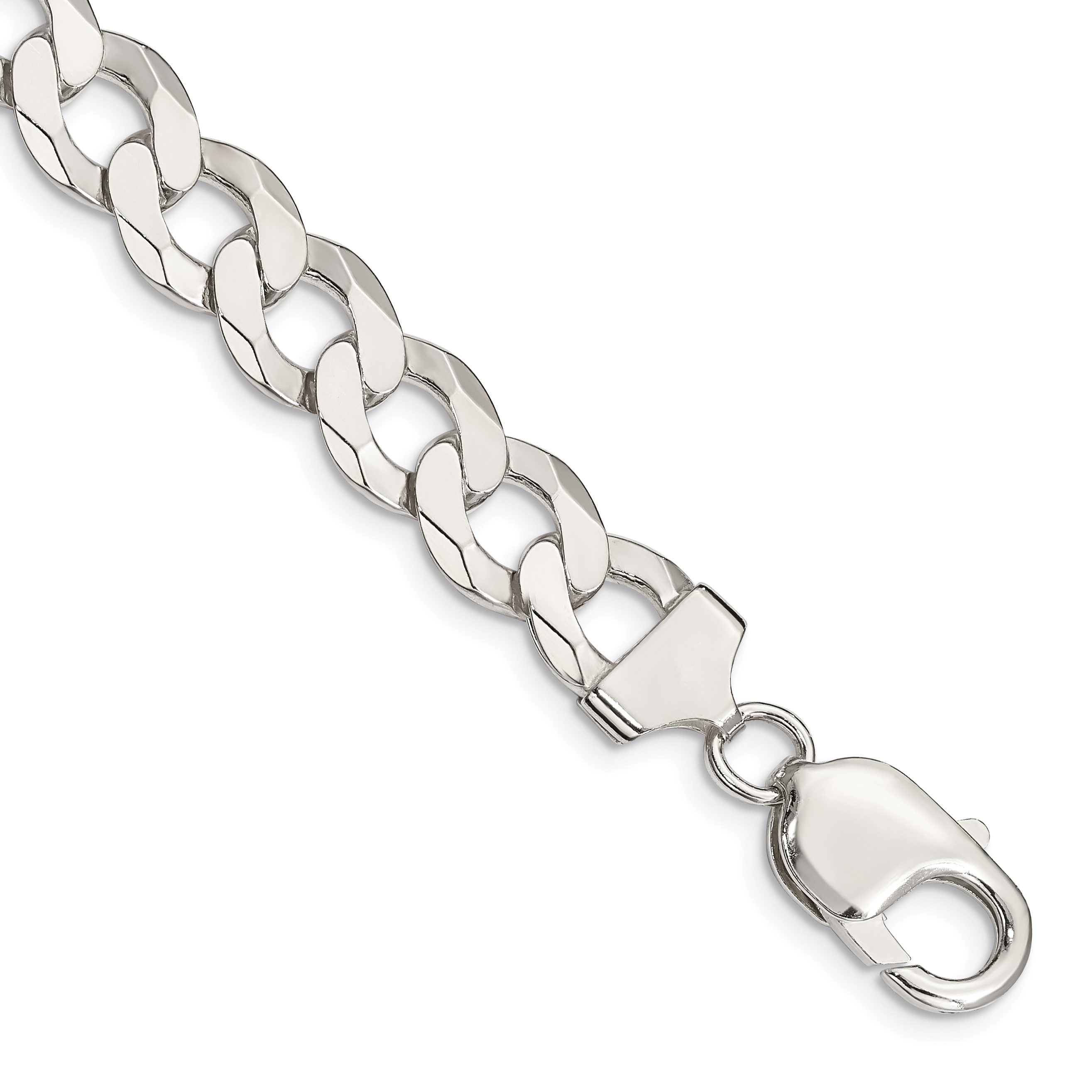 Sterling Silver 9.75mm Flat Curb Chain (QLB250-10)