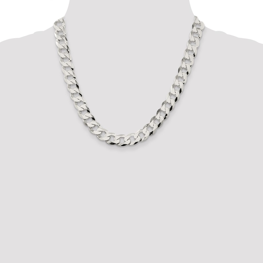 Sterling Silver 11.75mm Flat Curb Chain (QLB300-20)