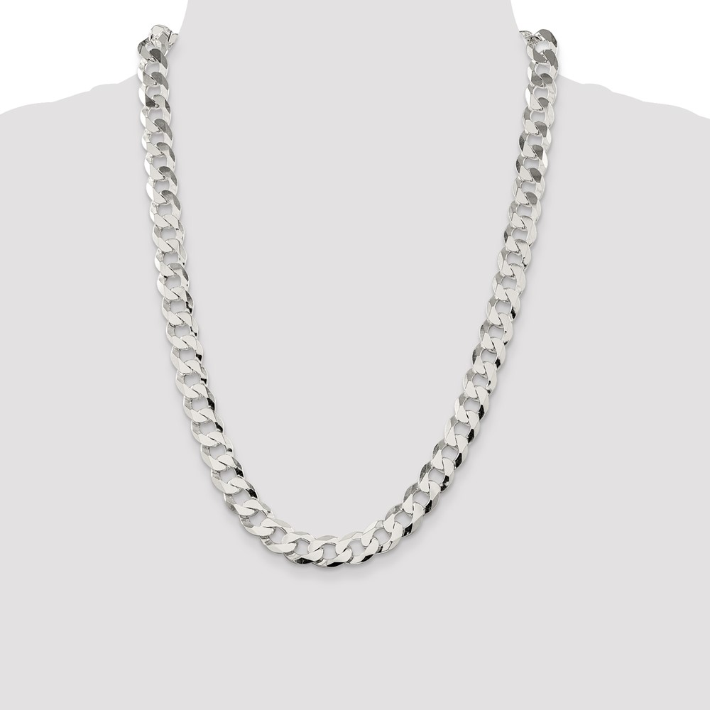 Sterling Silver 11.75mm Flat Curb Chain (QLB300-24)