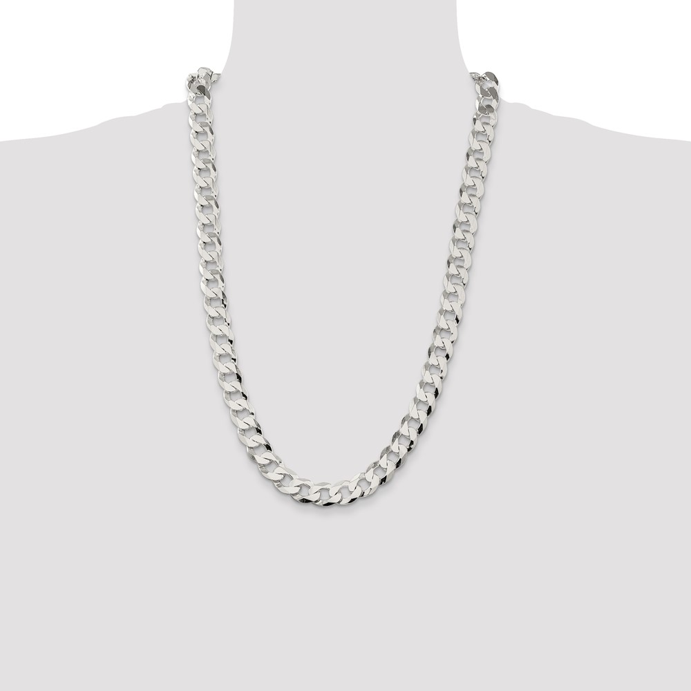 Sterling Silver 11.75mm Flat Curb Chain (QLB300-26)