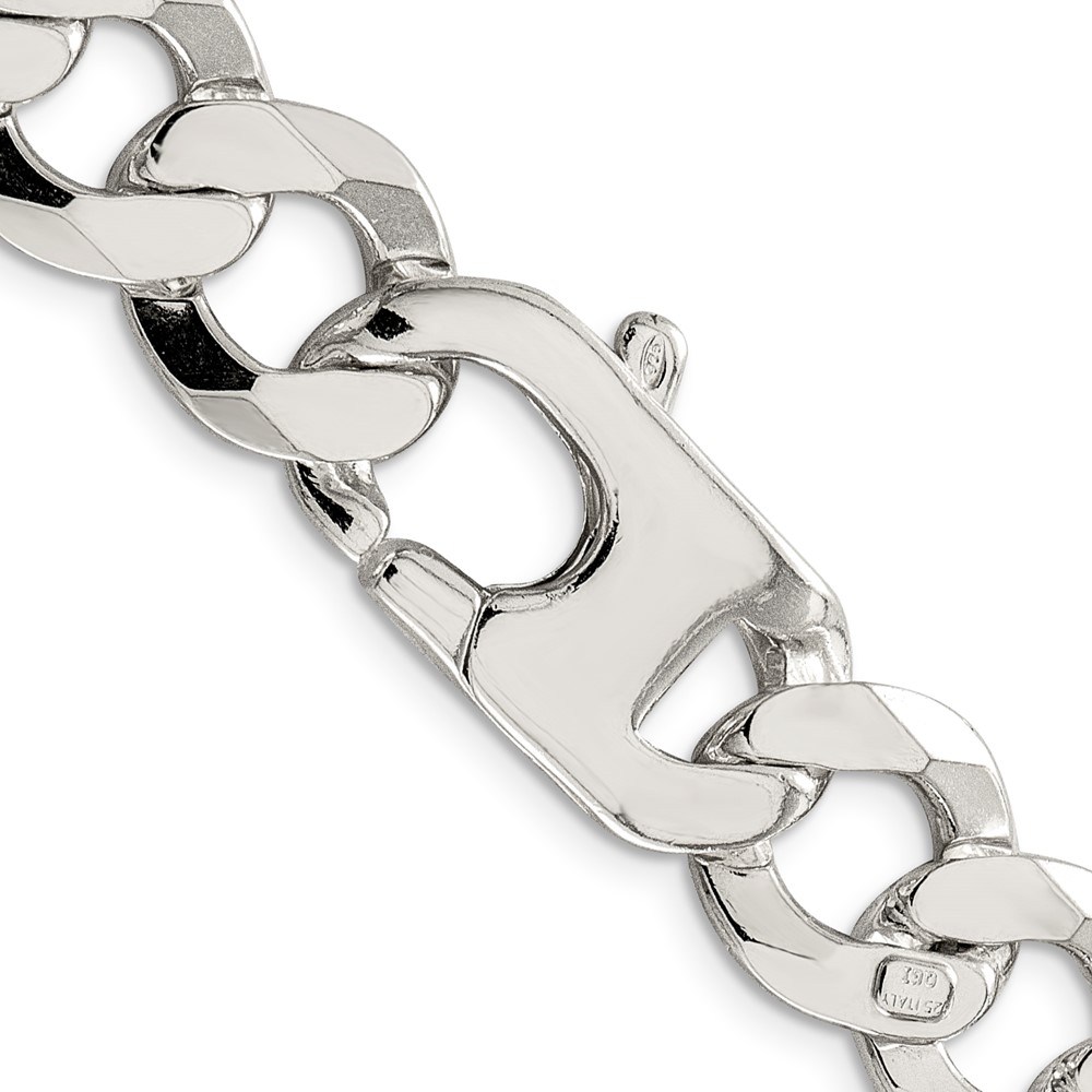 Sterling Silver 14mm Flat Curb Chain (QLB350-22)