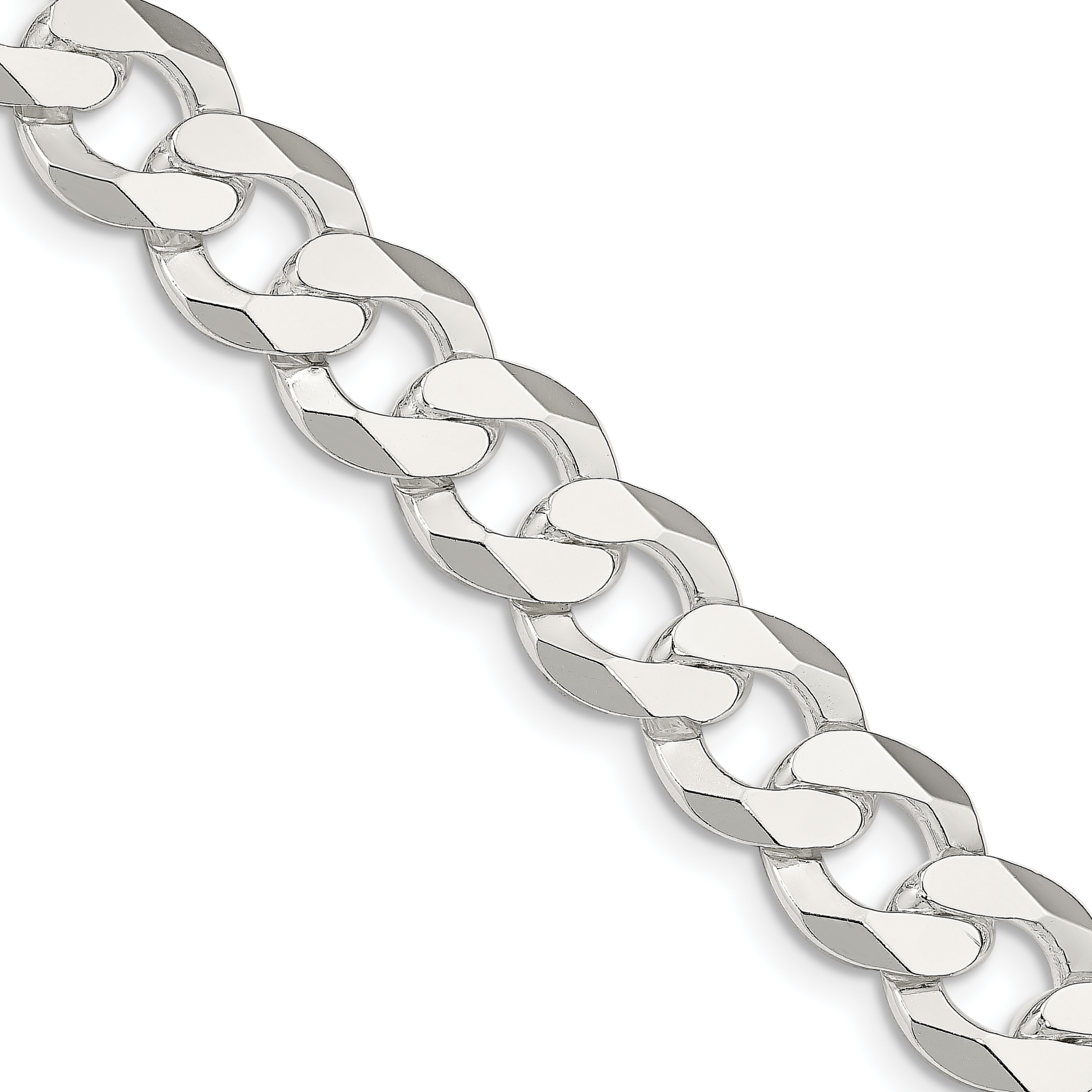Sterling Silver 14mm Flat Curb Chain (QLB350-20)