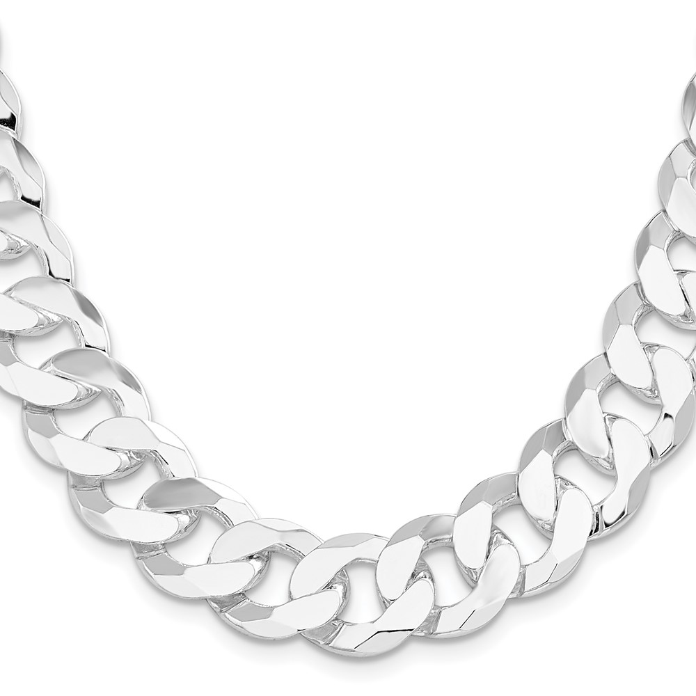 Sterling Silver 16mm Flat Curb Chain (QLB400-26)