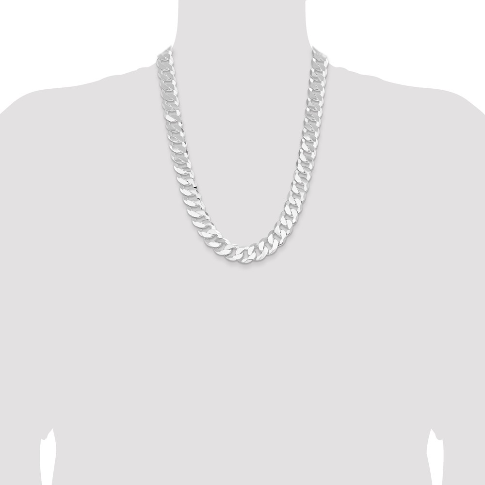 Sterling Silver 16mm Flat Curb Chain (QLB400-24)