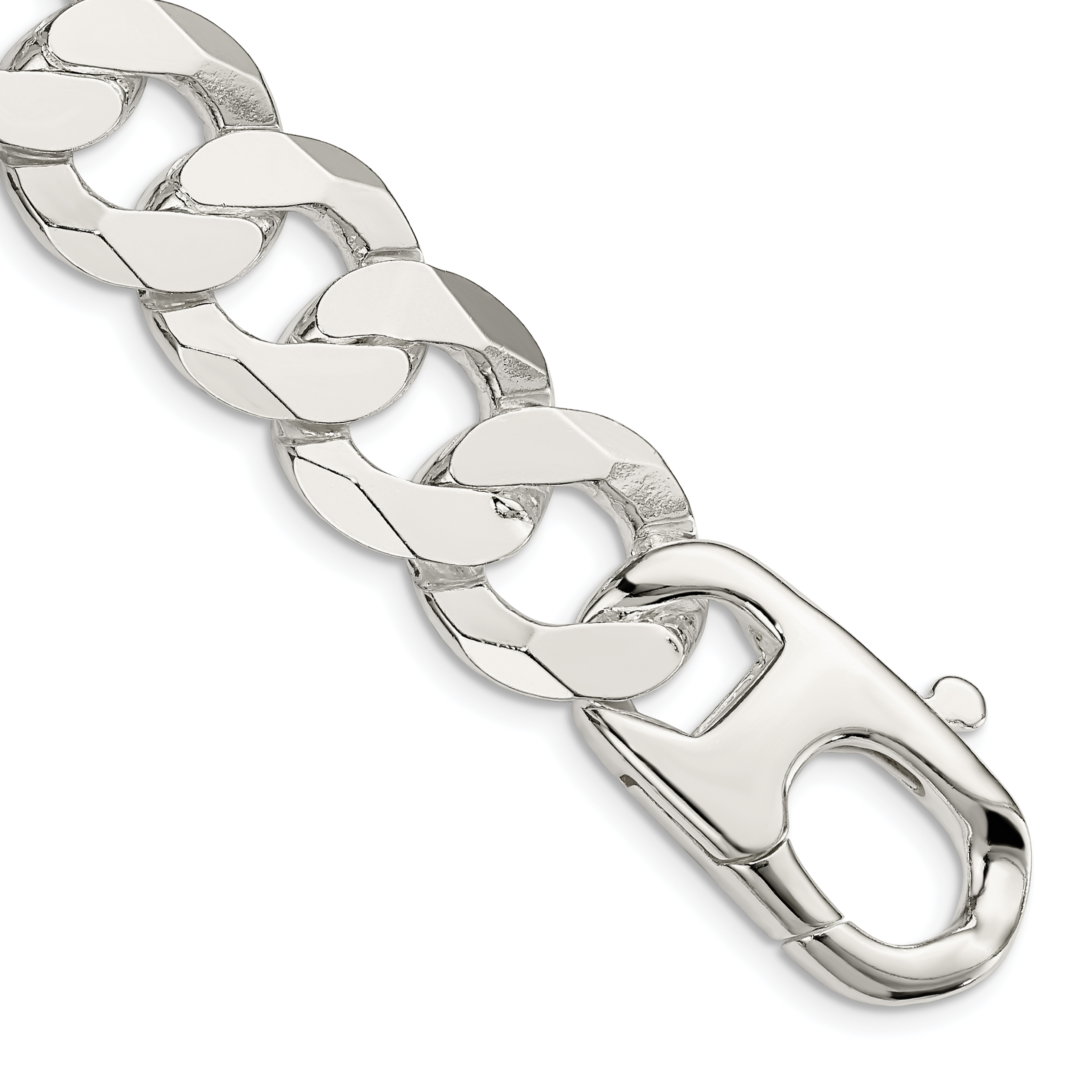 Sterling Silver 16mm Flat Curb Chain (QLB400-9)