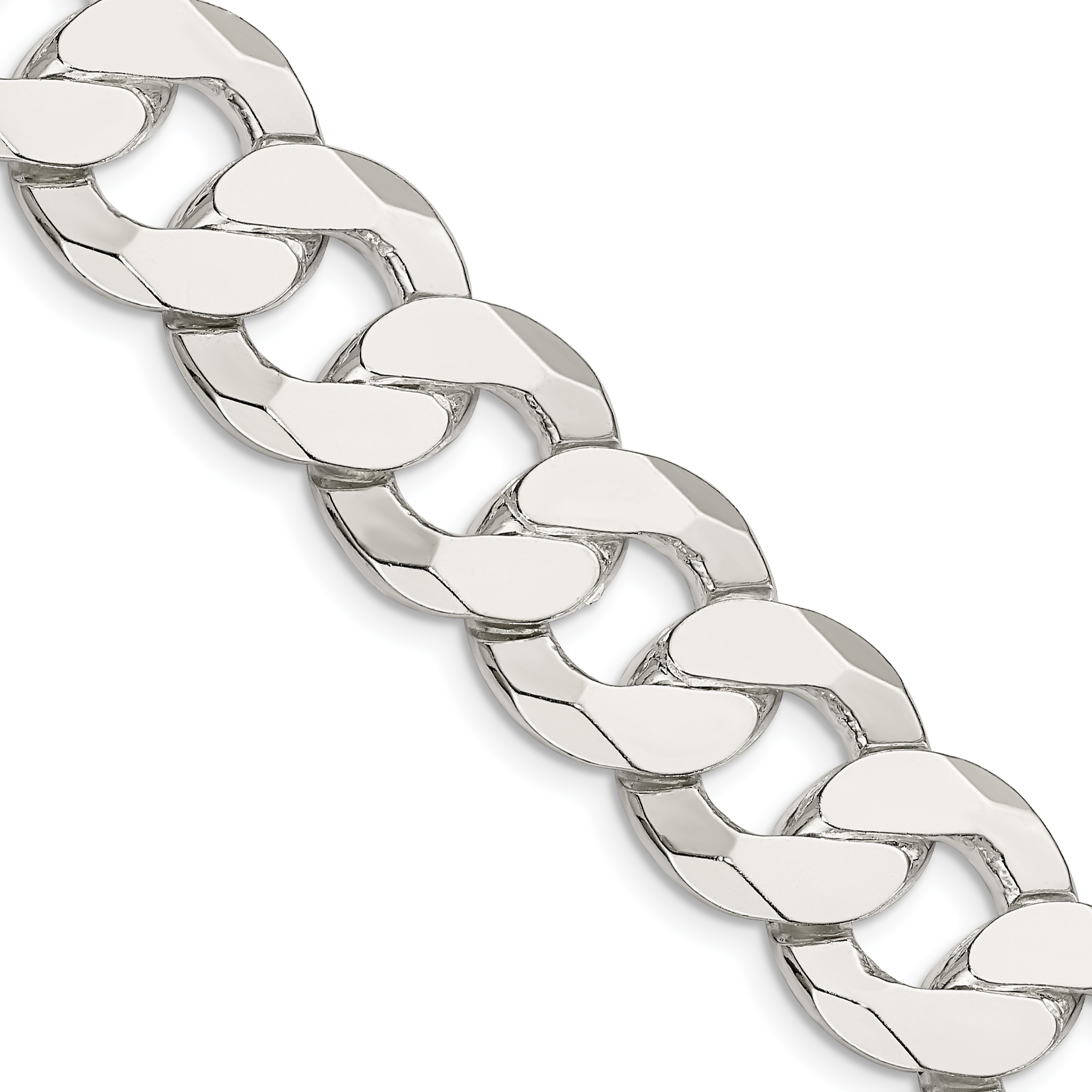 Sterling Silver 16mm Flat Curb Chain (QLB400-20)
