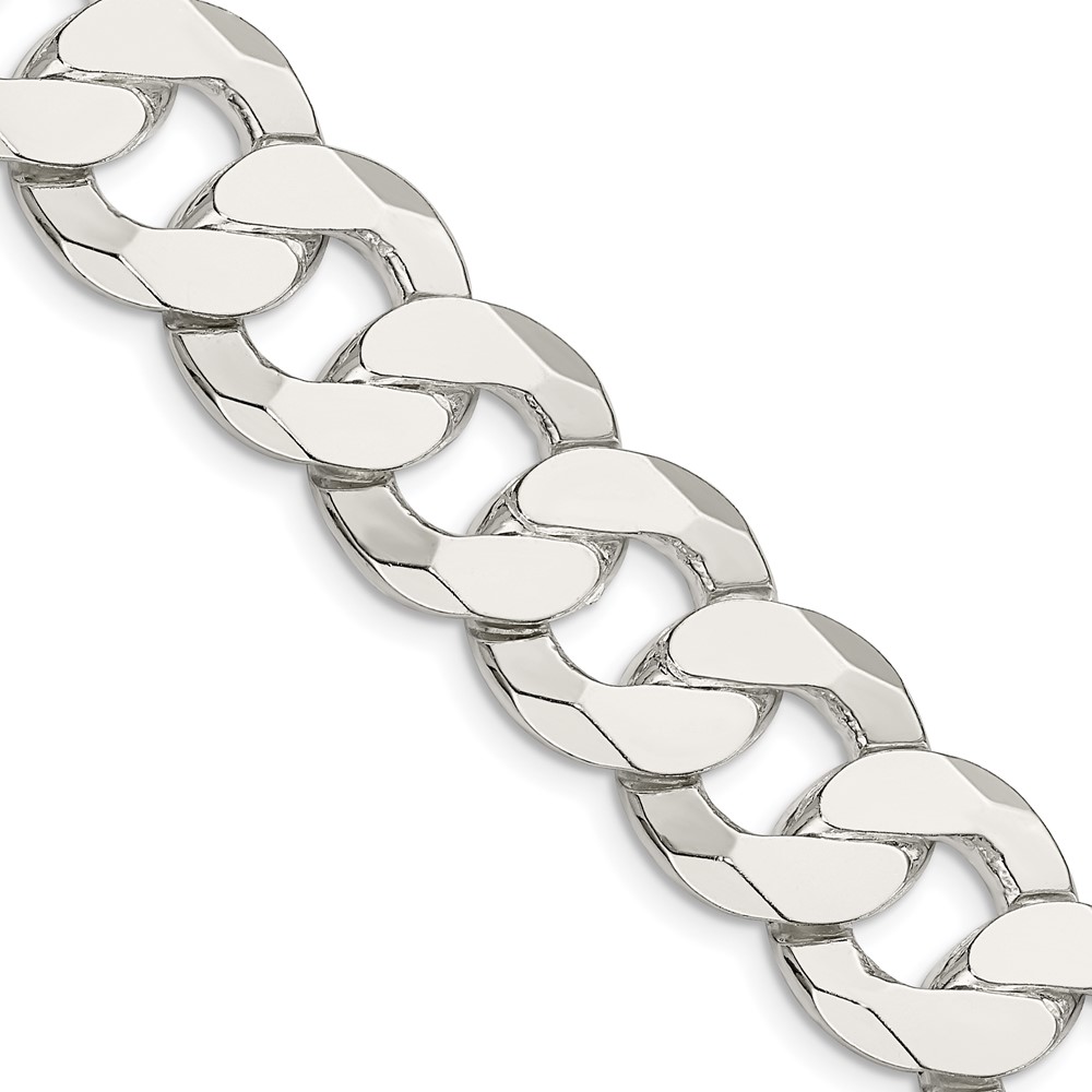 Sterling Silver 16mm Flat Curb Chain (QLB400-20)