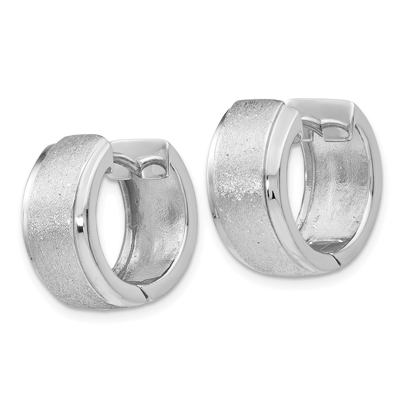 Sterling Silver RH-plated Radiant Essence Hoop Earrings