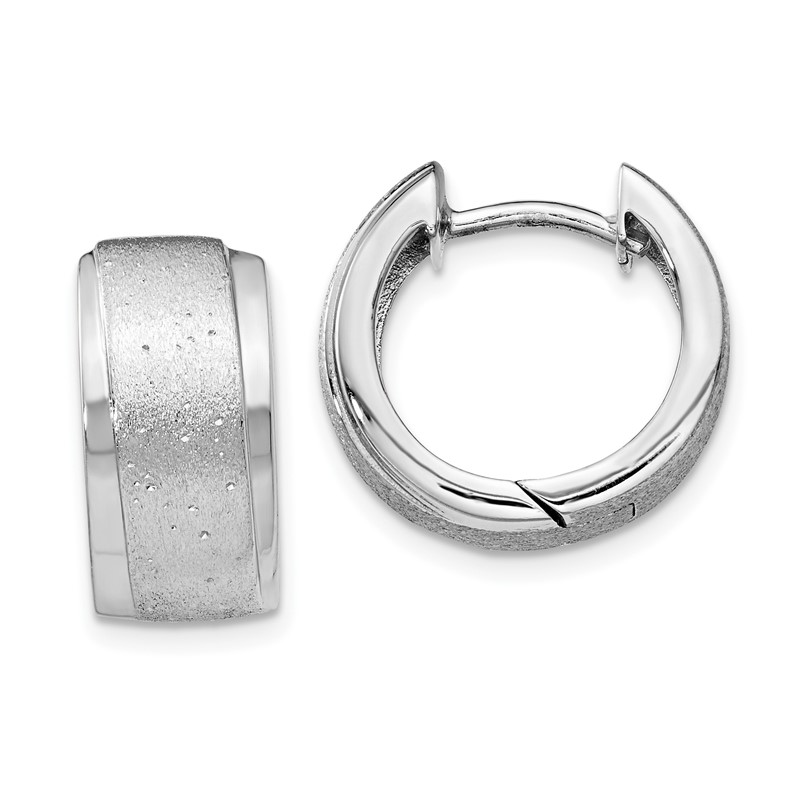 Sterling Silver RH-plated Radiant Essence Hoop Earrings
