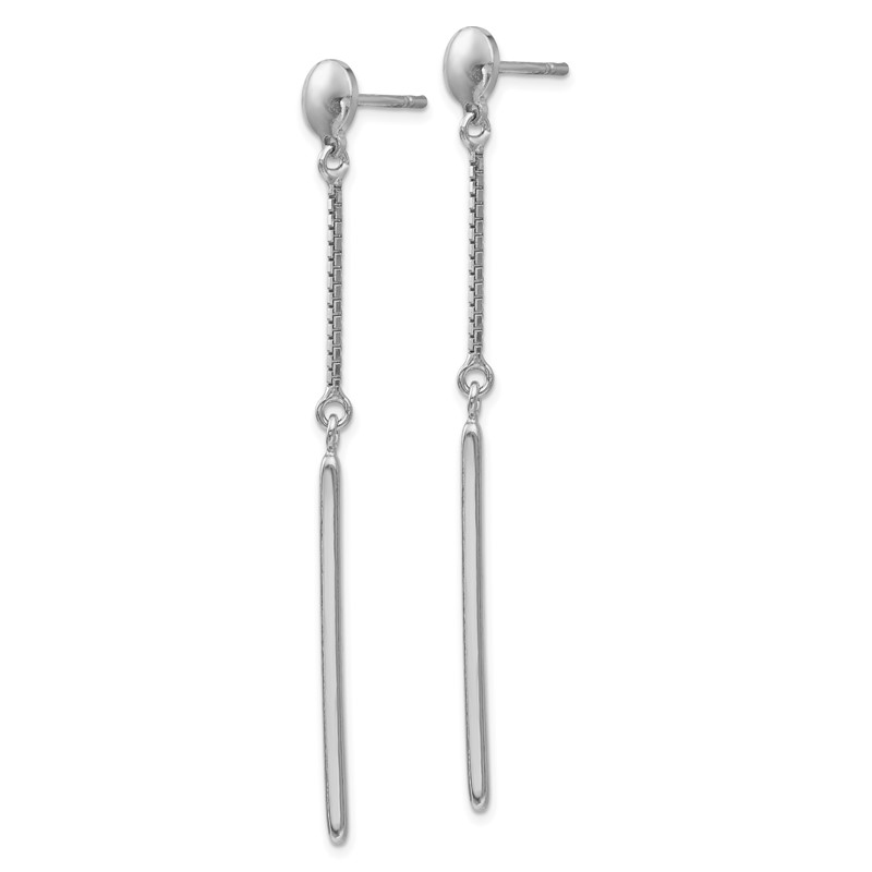 Sterling Silver RH-plated Polished Post Dangle Earrings