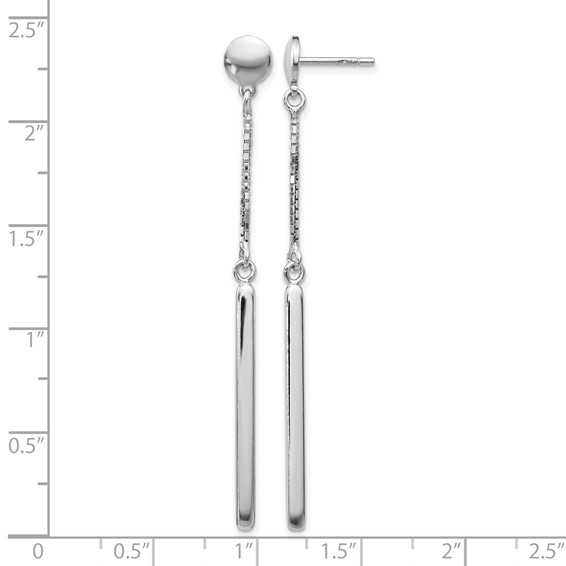 Leslie's Sterling Silver RH-plated Polished Post Dangle Earrings