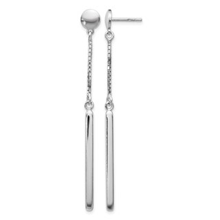 Leslie's Sterling Silver RH-plated Polished Post Dangle Earrings