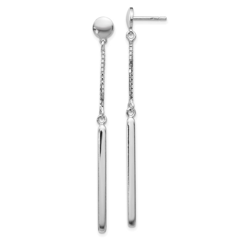 Sterling Silver RH-plated Polished Post Dangle Earrings