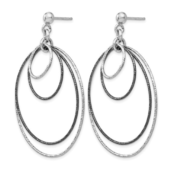 Leslie's SS and Ruthenium Plated D/C Post Hoop Earrings