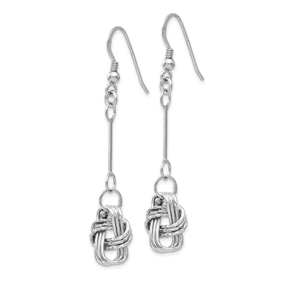 Leslie's Sterling Silver Polished & DC Shepherd Hook Dangle Earrings