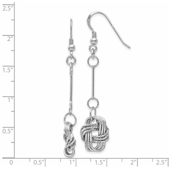 Leslie's Sterling Silver Polished & DC Shepherd Hook Dangle Earrings