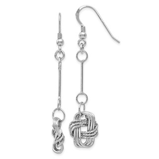 Leslie's Sterling Silver Polished & DC Shepherd Hook Dangle Earrings