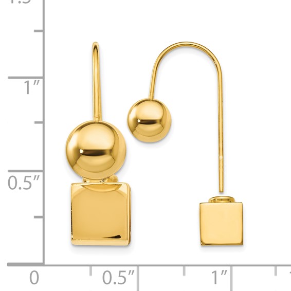 Leslie's Sterling Silver Gold-tone Dangle Earrings