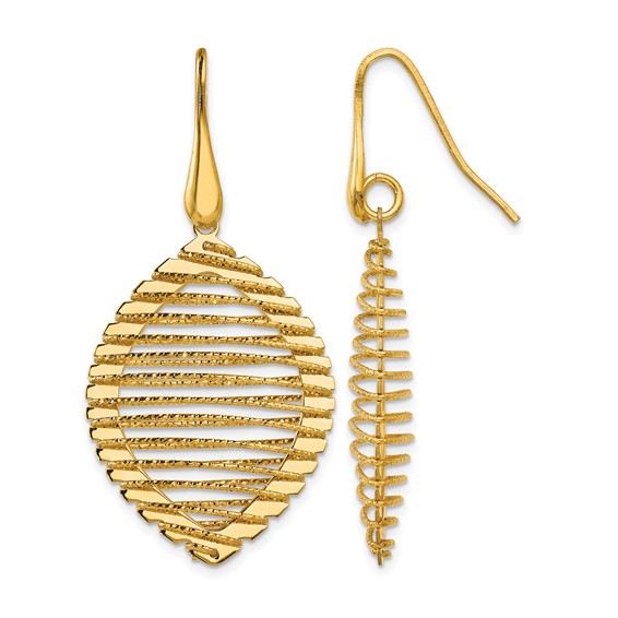 Leslie's Sterling Silver Gold-plated Shepherd Hook Earrings