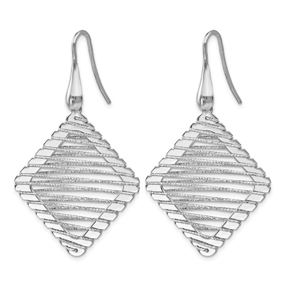 Leslie's Sterling Silver Rhodium-plated Shepherd Hook Earrings