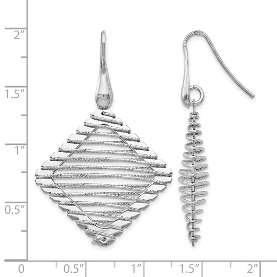 Leslie's Sterling Silver Rhodium-plated Shepherd Hook Earrings